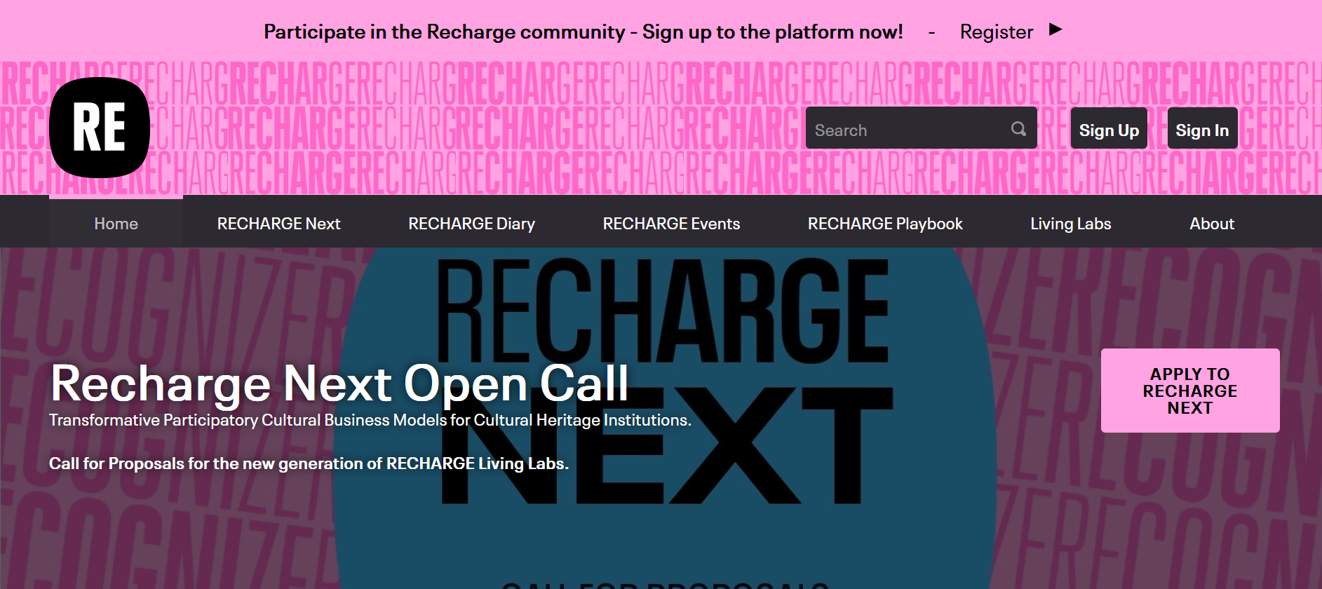 RECHARGE NEXT – Call for Proposals for new Living Labs